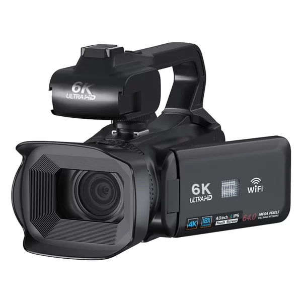 Full 6K Camcorder 64MP Youtuber Professional Digital Video Camera Streaming Auto Focus Photography Vlog Recorder 4" Touch Screen