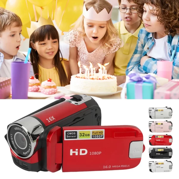 D90 1080P 16MP Digital Camera 2.4 Inch Rotatable Screen Camcorder 16X Zoom HD Video Recorder with Fill Light HD Video Camcorder - Image 4