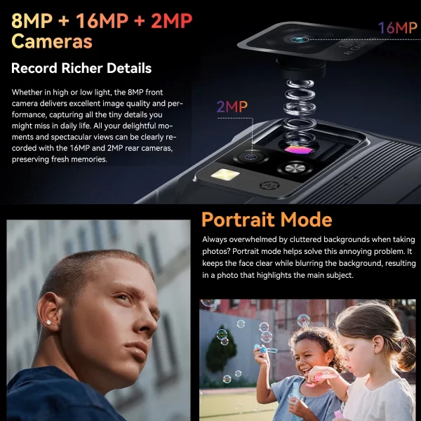 Blackview BV4800 Pro Rugged Smartphone 6.56'' IPS Display 4GB+128GB 5180mAh Battery 16MP Camera 4G Android 14 Mobile Phone - Image 5