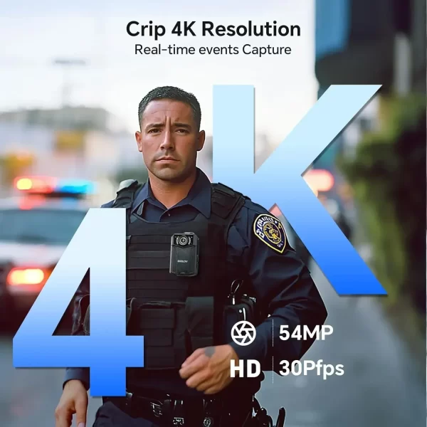 BOBLOV Mini Camcorders B4K6 GPS Tracking Digital Small Camera 4K 128G Bodycam DVR Recorder 2pcs battery Charging Dock for Police - Image 2
