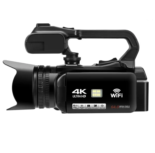 18X Digital Zoom 4K Video Camera Camcorder UHD Vlogging Wecam 64MP with Focus Function 4.0 Inch Touchscreen