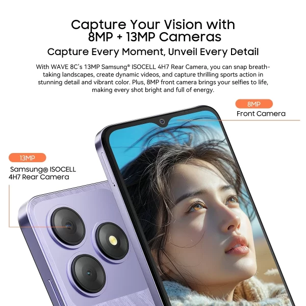 Blackview Wave 8C Smartphone 6.56 inch HD + IPS Display 2GB+64GB 4G Android 14 Mobile Phone 4700mAh Battery 8MP Rear Camera - Image 6
