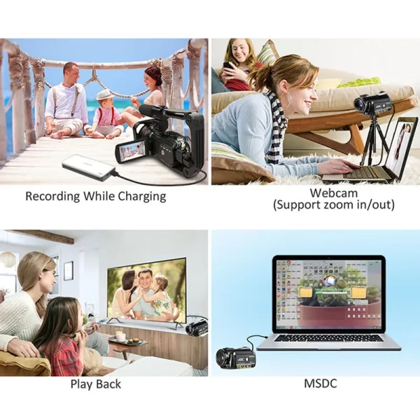 Ordro AC3 Video Camera 4k Camcorder Professional, 30X Digital Zoom Infrared Night Vision Youtube Vlogging Recorder for Blogger - Image 5