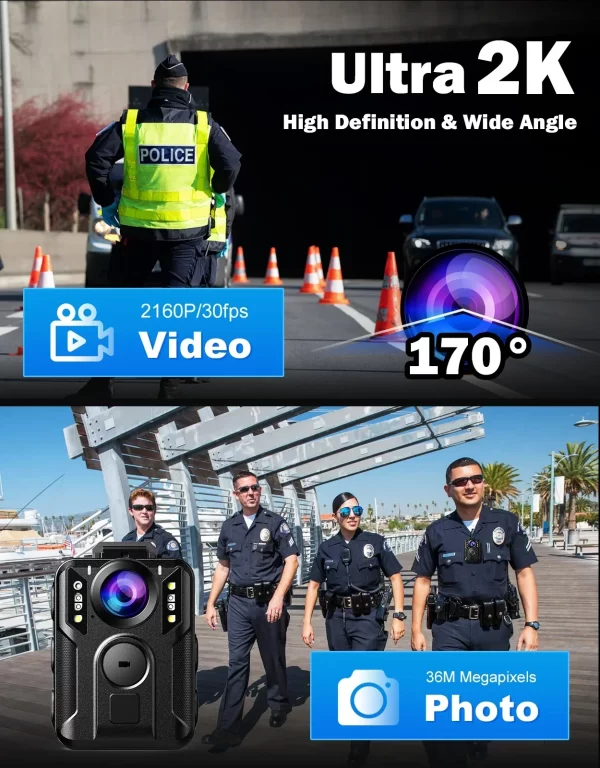 Boblov M6 2160P GPS 64GB Camera Infrared Night Vision Dash Cam Small Camcorder 7 Hours Recording Bodycam for security - Image 4