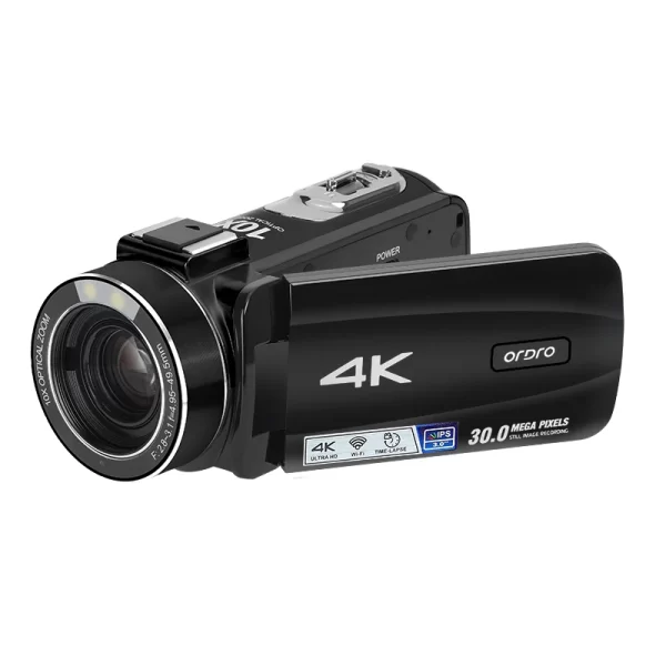 ORDRO Z88 4K Digital Video Camera Camcorder 10X Optical Zoom Vlog Filming Cameras, Vintage Red Black