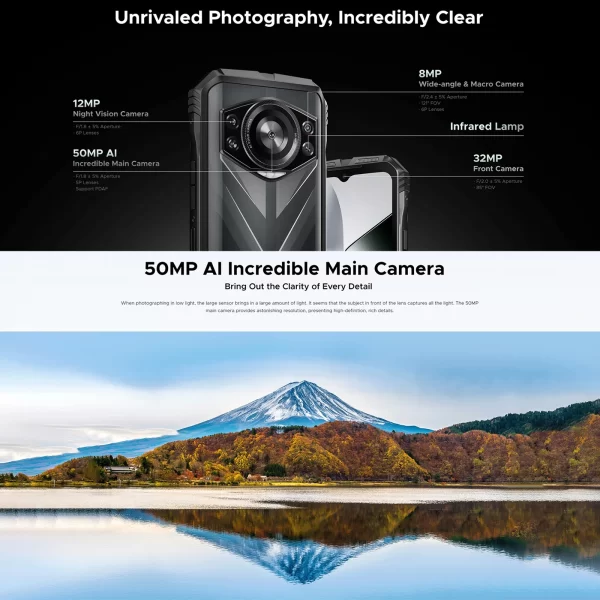 DOOGEE S118 Rugged Smartphone 6.58 inch IPS Screen 12GB+512GB Helio G99 10800mAh 50MP Camera 33W Android 14 NFC Mobile Phone - Image 4