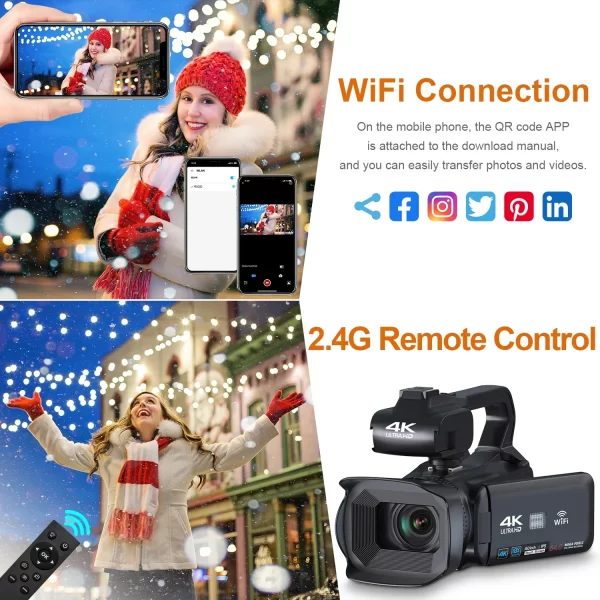 Outdoor 4k 64MP Professional Camera Photography Full HD Camcorder For Tiktok Youtube Video Live Streaming Cameras WIFI - Image 2