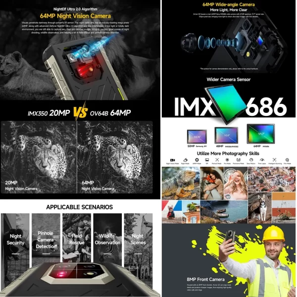 Ulefone Armor 22 Rugged Android 13 Mobile Phone 8GB+128/256GB Global Smartphone 6600mAh 64MP Night Vision Camera World Premiere - Image 5