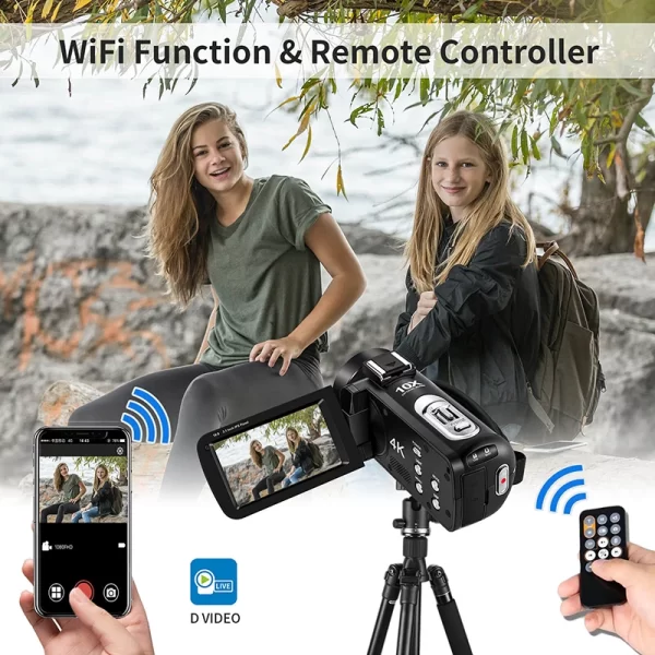 Digital Video Camera Professional 4K Ordro AC7 Vog Camcorder for Youtube Live Streaming 10X Optical Zoom Recorder - Image 5