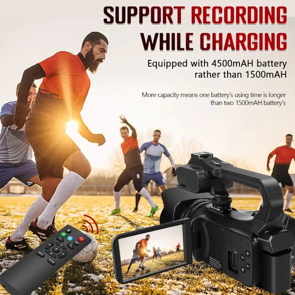 6K Ultra HD Professional Video Cameras for Photography 18X Digital Zoom YouTube Live Streaming Camcorders 64MP Vlogging Recorder - Image 5