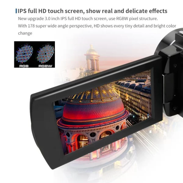 4K Full HD Professional Digital Cameras Camcorder Night Vision WIFI MIC 3.0 Inch Touch Screen Video Camera Support External Lens - Image 2