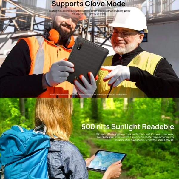 Ulefone Armor Pad Lite Rugged Tablet PC 8 inch Android 13 MediaTek MT8766 Quad Core 3GB+32GB 7650mAh 13MP Camera NFC Google Pay - Image 5