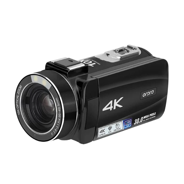 ORDRO Z88 4K Digital Video Camera Camcorder 10X Optical Zoom Vlog Filming Cameras, Vintage Red Black - Image 3