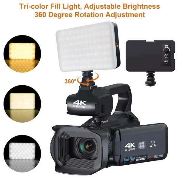 Outdoor 4k 64MP Professional Camera Photography Full HD Camcorder For Tiktok Youtube Video Live Streaming Cameras WIFI - Image 4