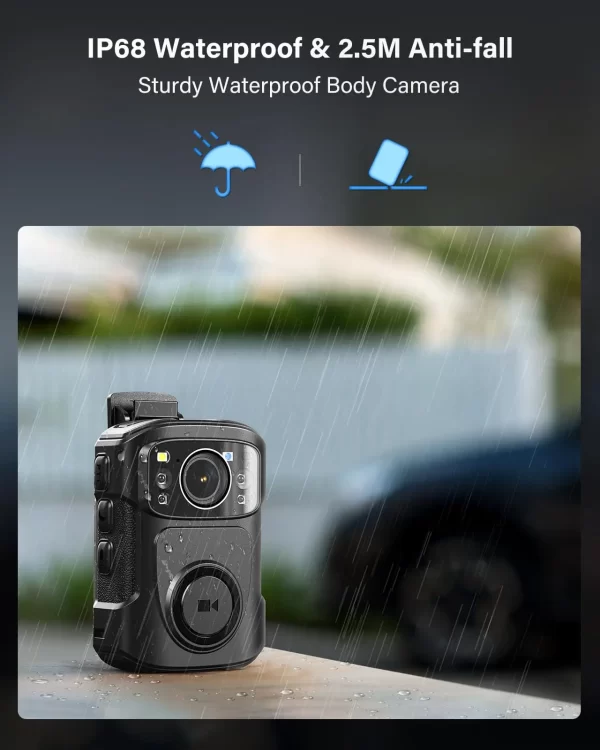 BOBLOV Mini Camera B4K5 128G/256G 4K Small Camcorder GPS Body Worn Camera 11Hrs Video Record Police Bodycamera Night Vision IP68 - Image 3